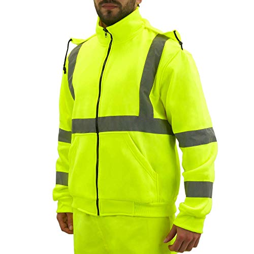 Preisvergleich Produktbild PrimeMatik - Sweatshirt jersei lang Ärmel mit reflektierendem gelb Arbeitsplatzsicherheit Größe L