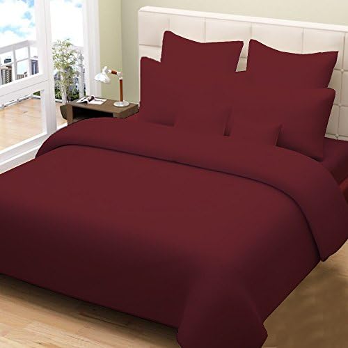 500 TC 100% Egyptian Cotton 1 Piece Duvet Cover, Burgundy Red Color Solid Pattern California King Size (Sunshine Cotton)