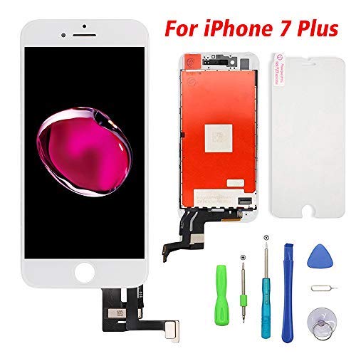 Fly-all - Kit Completo de reparación de Pantalla LCD Retina para iPhone 7 Plus de 5,5 Pulgadas, Color Blanco