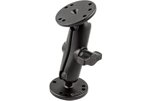 RAM MOUNTS RAM Mount Double Socket Arm W/ 2 2.5" Round Bases