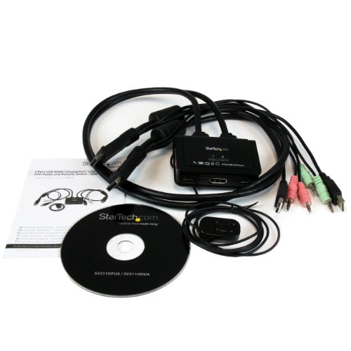 StarTech 2 Port USB DisplayPort KVM Switch mit Audio und Fernschalter – Desktop Umschalter USB Powered – 1920×1200 - 6