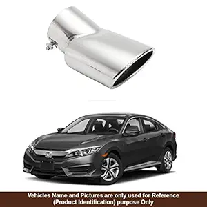 Oshotto Stainless Steel SS-009 Car Exhaust Muffler Silencer Cover Compatible with Honda Civic (Chrome)