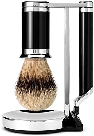 HOMMAGE Chicago Shave Set with Brush, Razor and Magnetized Stand