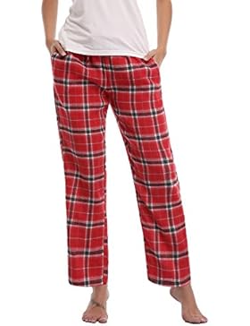 Aibrou Damen Baumwolle Karierte Schlafanzughose Pyjamahose Nachtwäsche