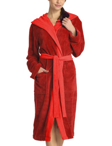 Preisvergleich Produktbild Vossen Unisex Bademantel Poppy, Einfarbig, Gr. 38 (S), Rot (purpur)