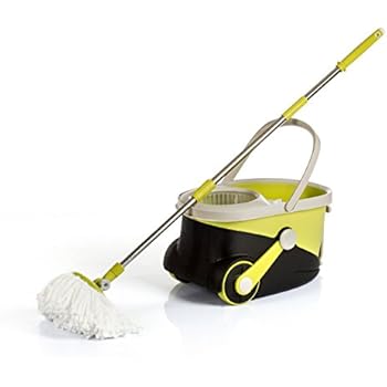 Sistema Lavapavimenti Con Secchio E Strizzatore - Mocio Microfibra, Centrifuga A Pedale, Acciaio Inox - Foto 7