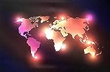 Tableau murale lumineux inspirant en toile éclairage LED pour la maison, salon, bureau (Carte du monde)