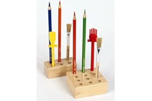 VWPEYY Pinselhalter Stiftehalter Stiftständer aus Holz für 12 Stifte oder Pinsel