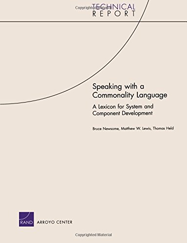 Speaking with a Commonality Language: A Lexicon for System and Component Development: A Lexicon for System and Component Development (Technical Report)