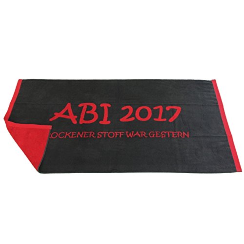 Jacquard Strandlaken Strandtuch ABI 2017 anthrazit kaminrot aus Baumwolle 80×160 Schulabschluss Abitur Geschenkartikel - 2