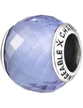 TAOTAOHAS Damen-Sterling-Silber Muranoglas Glas Charm Bead Glasperlen Pandora kompatibel Rot, Kleine Geburtstag...