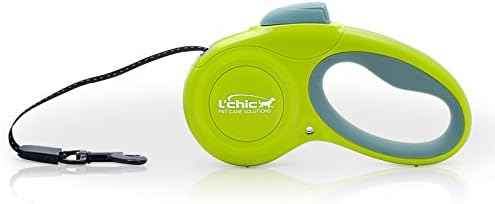 Cozy Grip Small Retractable Dog Leash with Longer Grip handle (green)