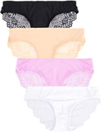 Algodón Bragas,Pantalones de Mujer Señoras Sexy Encaje Bikini Ropa Interior (Pack de 6/5/4/3)