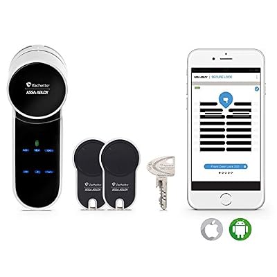 Vachette KIT ENTR VIP+ 30x40 Entr Serrure connectée/dimension cylindre 30 x 36 mm, 7,4 V, Blanc/Noir