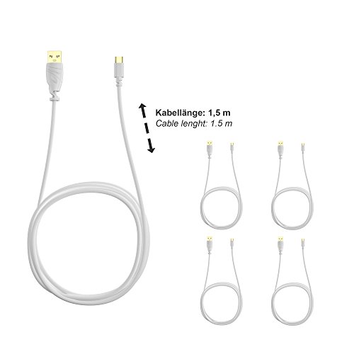 5 x KabelDirekt 1,5m weißes Micro USB 2.0 Kabel – TOP Series - 3