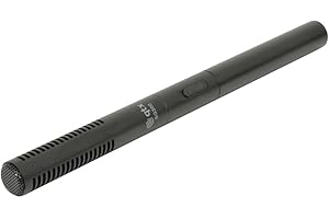 qtx SG300 Short Shotgun Microphone Supplied with Camera Mount & More, Black