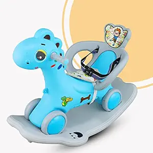Clever Fox Rio Dinosaur Ride on Musical Toy Rockers for Kids/Rocker Indoors & Outdoors Made in India for 1-3 Years Unisex Kids Color Blue