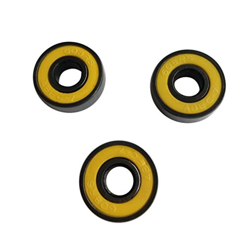608 Ball Bearing,Pack of 3pcs Omiky Steel Ball Bearing for Tri Fidget Spinner EDC Finger Spinner Toy (Yellow)