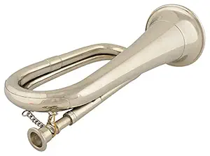 SAI MUSICAL Professional Bugle, Silver chrome finesh bigul ferr hard case 500gm bigul