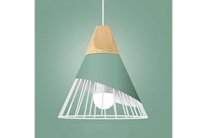 Chao Zan Suspension Luminaire Moderne,bois Plafonnier industriel design Métal Lampes Suspendues abat-jour E27 applique éclairage pour salle à manger cuisine,couloir