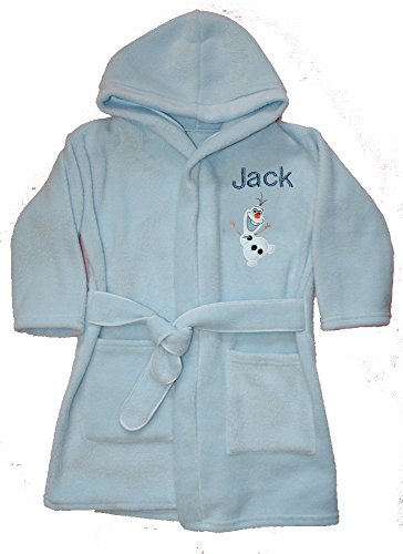 Disney Frozen Olaf Personalised & Applique Super Soft Fleece Dressing Gown/Bathrobe (1-2 Years)