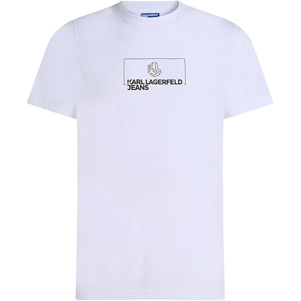 KARL LAGERFELD JEANS, Uomo, T-Shirt con Logo Essenziale A Maniche Corte Slim, vestibilità Slim, Bianco, XS