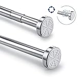 EINFACHE INSTALLATION: Die Vorhangstange kann flexibel an die benötigte Breite angepasst werden und passt so über Duschkabinen. Die Befestigung erfolgt ohne Bohren.