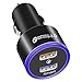 Produktbild Auto-Schnellladegerät, Quick Charge 3.0-Adapter, Dual-USB-Port 35W, Kompatibles iPhone X Xs XR Xs Max, 8 8 Plus, 7 7 Plus, 6 6s, 6s Plus, SE, Galaxy S9 / S9 +, S8 S8 + S7, S6 und mehr [Schwarz ]