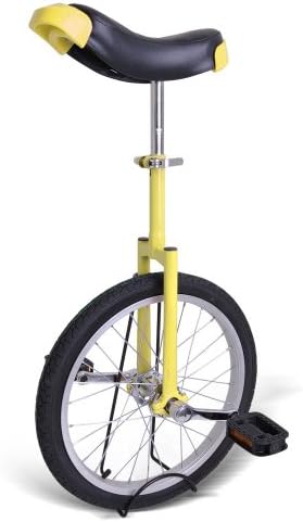 20" Unicycle With Chrome Plated Wheel (Yellow)