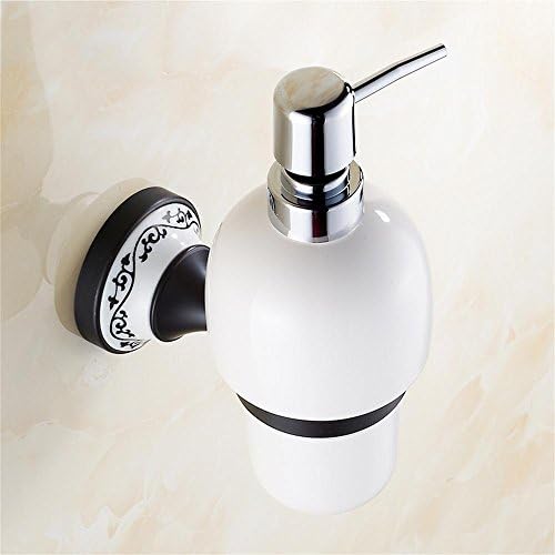 Jack Mall Full Copper Black Bronze Soap Dispenser Ceramic Printing Hand Sanitizer Bottle European Style Retro Wash Liquid Hardware Pendant