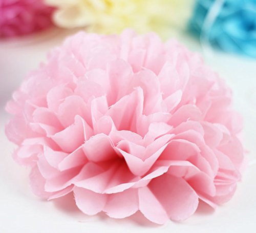 HAPPY BIRTHDAY Girlande Set Geburtstag Dekoration Seidenpapier Pompoms Rosa Folie Spirale Deko von SUNBEAUTY (Rosa) - 7