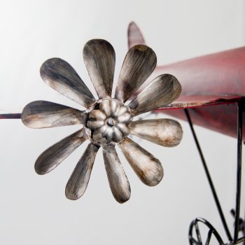 Metall Windspiel – Flugzeug Rosinenbomber – wetterfest, mit Antik-Effekt – Windräder: Ø18cm/2xØ9cm, Motiv: 44x36cm, Gesamthöhe: 160cm – inkl. Standstab - 6