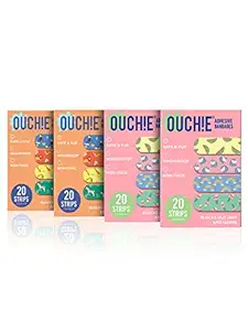 Aya Papaya Ouchie Non-Toxic Printed Jumbo - (80 Pack) - 2 X Pink & 2 X Orange