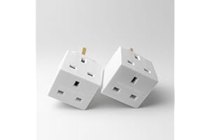 NAEEM SONS 2 Way 3 Pin Power Plug Adaptor Splitter 13A Multi Wall Plug Cube 3 pins Socket Splitter Extension Plug adaptor UK Socket Splitter Block for Kitchen, Home, Office etc (pack of 2)