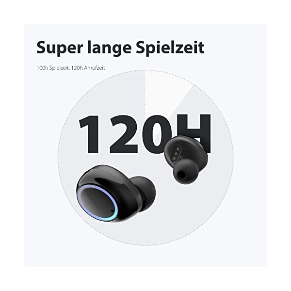 Bluetooth Kopfhörer in Ear,BesDio Kopfhörer Bluetooth Kabellos Sport Ohrhörer IPX7 Wasserdicht mit 3350mAh Ladebox/Touch-Control/ Bluetooth V5.0/für iPhone, Huawei, HTC, Samsung und mehr – Bild 3