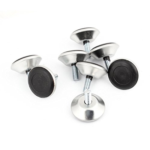 sourcingmap® 8 Stück 8 mm Gewinde Screw On Type Kunststoff-Füße Levelling- Passepartout