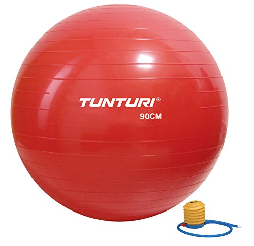 Tunturi-Fitness 14Tusfu283 Balón Suizo, Unisex Adulto, Rojo, 90 cm