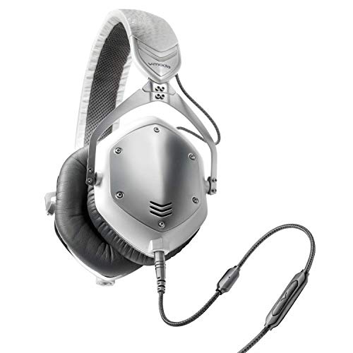 V-Moda Crossfade M-100 - Auriculares supraurales de metal aislantes del ruido, color blanco y plateado