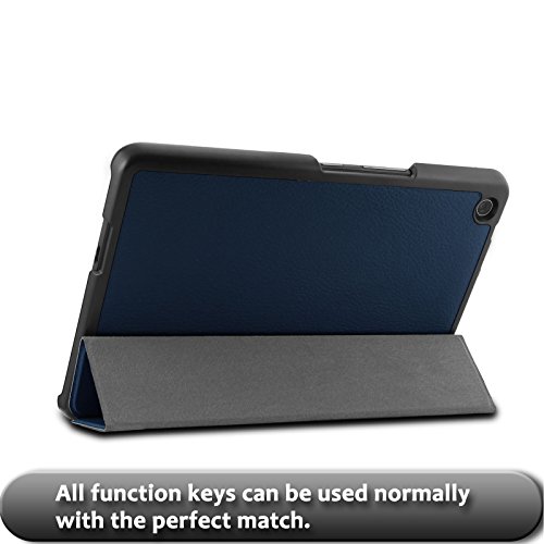 ASUS ZenPad Z8 / ZenPad 3 8.0 Hülle, Infiland Ultra Dünn Tri-Fold Smart-Muschel PU Leder Ultra Schlank Superleicht Ständer Smart Shell Cover Schutzhülle Etui Tasche für ZenPad Z8 ZT581KL / ZenPad 3 8.0 Z581KL 20,06 cm (7,9 Zoll) Tablet-PC (mit Auto Schlaf / Wach Funktion)(Dunkleblau) - 7