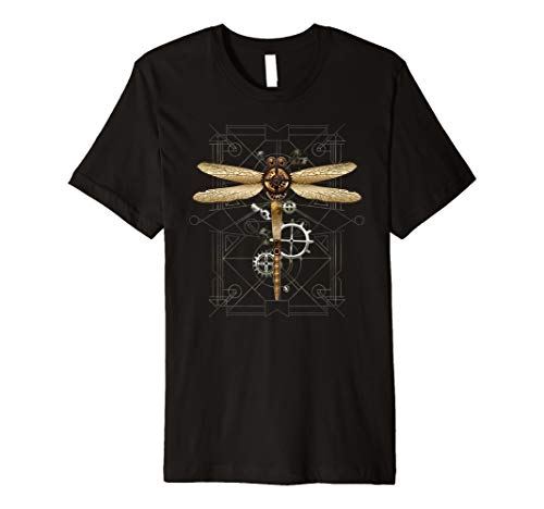 Steampunk T-Shirt Gifts MIGHTYSUNSteampunk Dragonfly T-Shirt Vintage Gears Goth Men Women T-ShirtOEKO-TEX STANDARD 100