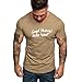 Produktbild BHYDRY Herren Sommer Slim Fit Kurzarm Nummer Bedrucktes O-Neck T-Shirt Oberteile Blusen