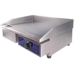 Taimiko Plancha électrique professionnelle inox 3000W 220-240V Plaque de gril en fer Lisse Anti-éclaboussures(18.5kg)