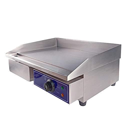 Taimiko Plancha électrique professionnelle inox 3000W 220-240V Plaque de gril en fer Lisse Anti-éclaboussures(18.5kg)