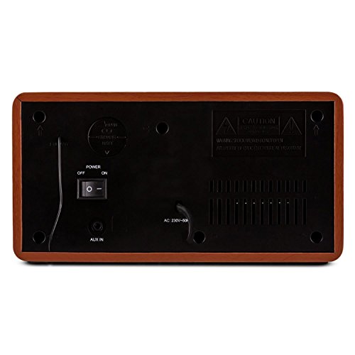 oneConcept Luzern Radio Radiowecker (USB-Port, SD-Slot, AUX-Eingang, Sleep-Funktion, Timer, Fernbedienung) schwarz-braun - 4
