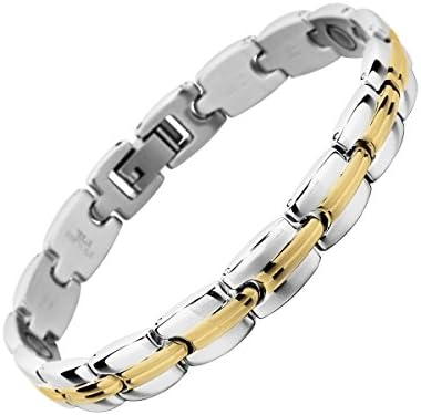 Magnohealth MAGNETIC BRACELET Stainless Steel with FREE gift pouch - HIGH POWER MAGNETS Three Length Options: 18cm