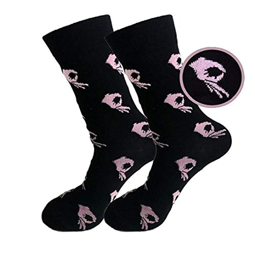 tJexePYK Cercle Jeu Mémé Chaussettes Habillées Chaussettes Drôles Fous Chaussettes Casual Coton Mi-Chaussettes pour Homme Femme 2pairs - Rose