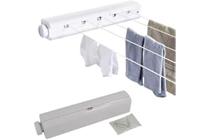 ARI TRADERS SAIF 18m 5 Line Retractable Washing Line Airer for Indoor & Out Door Laundry Drying Airer 1 Pack