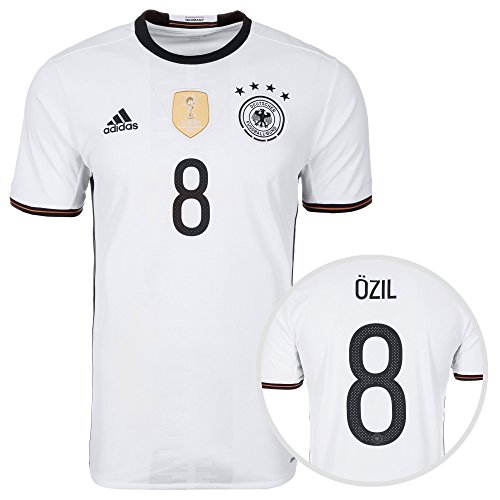 adidas Herren Name Ö8-B74822 Dfb Trikot Home Em 2016 mit Spielername Mesut Özil und Nummer 8, Weiß, S-46