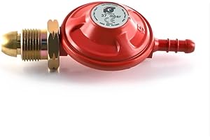 JD Brands Propane Gas Regulator 37mbar – Standard Screw-On Type (POL) 1.5kg/h – Fits Calor & Flogas Bottles – Ideal for BBQs, Camping & Outdoor Heaters