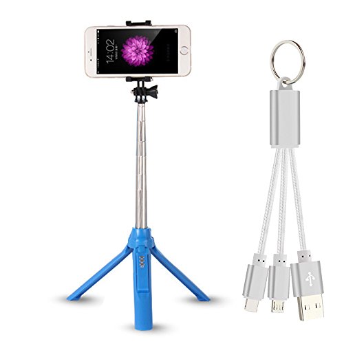 Selfie Stick, Vandot Bluetooth Selfie-Stick mit Handy Stativ Tripod Adapter Selfie-Stange Bar Stange 270 Grad Einstellbare Extendable Einbeinstativ Erweiterbar Monopod Faltbare Handheld Fotograf Halterung Bluetooth-Fernauslser Fernbedienung Remote Shutter fr Smartphone iPhone Android Kamera Huawei HTC Sony Samsung Galaxy + Schlsselbund Datenkabel - Blau Selfie Stick, Vandot Bluetooth Selfie-Stick mit Handy Stativ Tripod Adapter Selfie-Stange Bar Stange 270 Grad Einstellbare Extendable Einbeinstativ Erweiterbar Monopod Faltbare Handheld Fotograf Halterung Bluetooth-Fernauslser Fernbedienung Remote Shutter fr Smartphone iPhone Android Kamera Huawei HTC Sony Samsung Galaxy + Schlsselbund Datenkabel - Blau